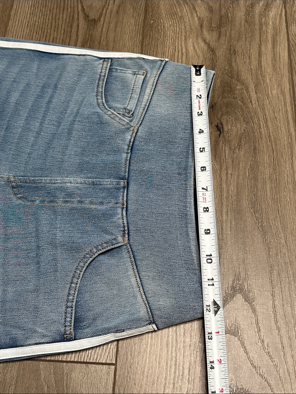Halara Flex High Waisted Stripe Wide Leg Flowy Washed Casual Jeans Blue XS Tall - Picture 9 of 14
